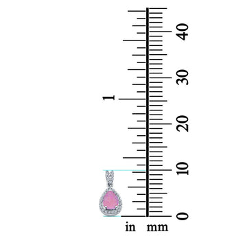 Pear Shape Lab Created Pink Opal Pendant for Necklace 925 Sterling Silver